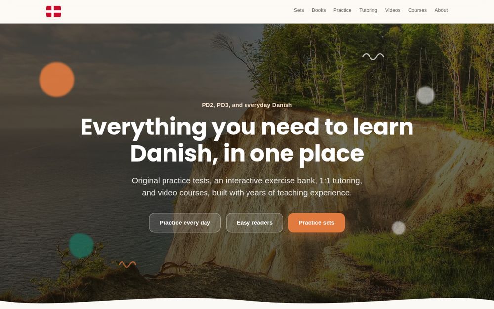 Front page of learndanishwithisaac.dk